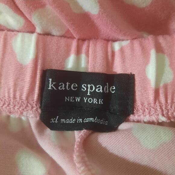 Kate Spade New York Womens Pink With White Flower Print Pajama Set Size XL - Picture 7 of 9